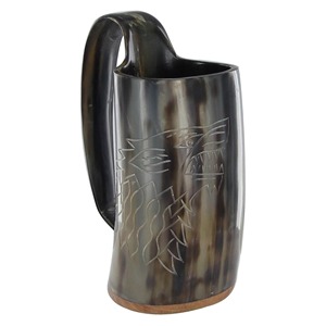 Unique Viking Beer Cup Real Horn Mug avec cadeau de gravure laser personnalisé ou votre aimé une fois. - Product Image 3