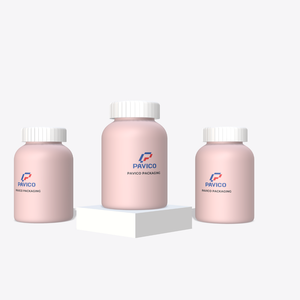 Cilindro de plástico PET Rosa impreso personalizado de alta calidad, botella de embalaje de pastillas de vitamina y medicina hecha en Vietnam - Product Image 5