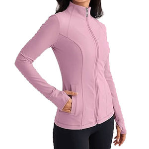 Veste de yoga pour femme au design optimal, logo personnalisé sur le devant, OEM, coupe classique, respirante, séchage rapide, écologique, antibactérienne - Product Image 3