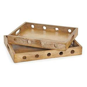 Plateau de service en bois moderne pour la maison, la chambre à coucher, la salle d'accueil, le salon, la table à manger, le restaurant et le bar, pour la vaisselle et le service de nourriture - Product Image 2