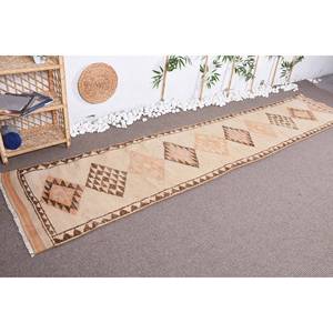 พรมถักขนสัตว์สีน้ำตาลเบจ24x12ฟุตแนววินเทจทำจากยาง3D ปอกระเจาสี่เหลี่ยมผืนผ้าเย็บปะติดปะต่อกันสำหรับห้องโถงห้องสไตล์ตุรกี - Product Image 3