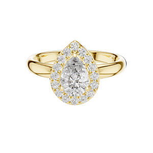 Anillo con Halo de Diamantes de Laboratorio en Forma de Pera de 0.94 CT para Mujer, VVS-VS EF CVD, Oro de 18K, 14K, 10K y Plata 925, Oro Rosa, Amarillo, Blanco - Product Image 3