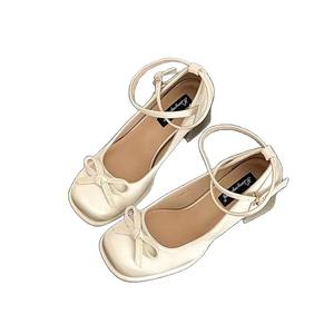 Nouvelles chaussures Mary Jane de style français printemps-été, ballerines rétro britanniques à semelle épaisse en cuir, chaussures à talons hauts élégantes et cool - Product Image 5