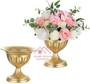 Florero de Metal Plateado para Mesa, Centro de Mesa Decorativo, Arreglos Florales - Product Image 2