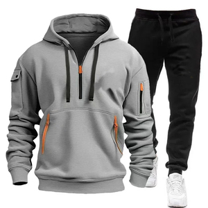 Chándal con estampado de moda para hombre, Sudadera con capucha y cremallera, pantalones de chándal, trajes de dos piezas, conjuntos deportivos informales para correr para hombre - Product Image 3