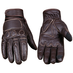 Men's Vintage Goatskin Black Leather Motorbike Gloves Gel Padded Cruiser Street Motorcycle Auto Racing Wear Black Gloves For Men - Product Image 4