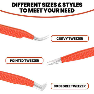 Pinzas Profesionales para Extensión de Pestañas con Logotipo Personalizado, Acero Inoxidable, Agarre Nano, Herramienta de Belleza para Aplicación de Pestañas - Product Image 6