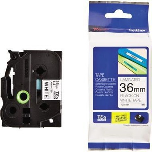 Cinta Adhesiva para Oficina Brother P-touch TZe-261 Blanca/Negra, 36 mm x 8 m (Ancho x Largo), Cinta para Etiquetas, Casete BROTHER - Product Image 1