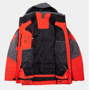 Chaqueta de esquí para exteriores de alta calidad con capucha, ecológica, impermeable, cortavientos, con cremallera desmontable y estampado de patchwork de alta calidad. - Product Image 2