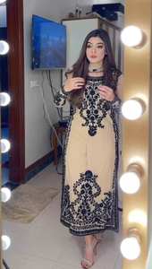 เสื้อผ้าอินเดียและปากีสถานดีไซน์ใหม่ชุดใส่ไปงานเลี้ยงอาหารกลางวันปักลายด้านบนด้านล่างด้วยรูปลักษณ์ใหม่ - Product Image 3