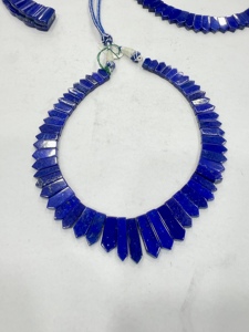 Natural Blue Lapis Lazuli Fancy Shape Necklace 20 Inches Blue Lapis Lazuli - Product Image 3