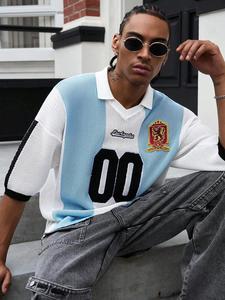 <span class=keywords><strong>Jersey</strong></span> Personalizado ODM para Hombre, Estilo Argentino, Rayas Azules y Blancas, Tejido Transpirable, Verano, Manga Corta, Talla Grande - Product Image 3