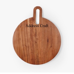 Nouveauté Planche à découper en bois d'acacia de forme ronde Vente chaude Blocs à découper en bois Articles de cuisine Planches à servir pour charcuterie - Product Image 5