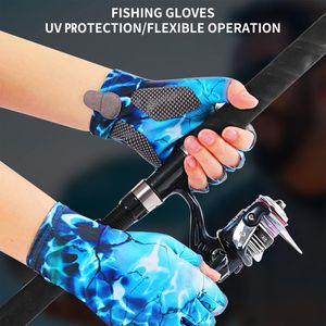 Guantes de pesca de medio dedo Precio barato Deportes al aire libre Pesca Protección solar Unisex Poliéster Transpirable Guantes de pesca al aire libre - Product Image 4
