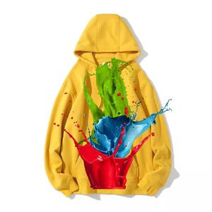 Sweat à capuche imprimé en 3D avec logo personnalisé pull-over surdimensionné en polyester délavé pour hommes sweatshirts à capuche Logo 3D Prin - Product Image 1
