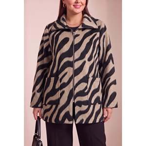 Abrigo de visón con estampado de leopardo, sin forro, talla grande - Product Image 1