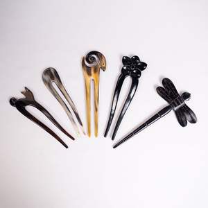 ACCESSOIRES DE CHEVEUX EN CORNE DE BUFFLE POLI MAIN FOURCHE À Cheveux Bâton Barrettes Clips pour Bijoux Matiss Coiffure - Product Image 2