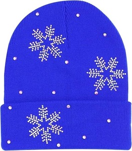 Gorros de diamantes de imitación sostenibles, gorros de etiqueta privada de alta calidad, superventas, diseño cómodo, logotipo personalizado, gorro de diamantes de imitación - Product Image 3