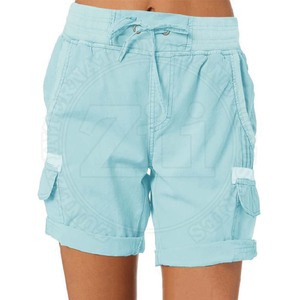 Pantalones cortos informales con estilo de alta calidad para mujer, transpirables, de Color sólido, diseño personalizado, poliéster/algodón, verano, venta al por mayor - Product Image 3