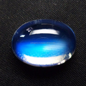 Azul llamativo fuego Arco Iris piedra lunar forma ovalada tamaño libre cabujón pulido venta al por mayor piedra lunar suelta para la fabricación de joyas piedra - Product Image 2