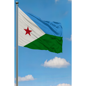 Custom Djibouti <b>Flag</b> with Digital Printing Aluminum <b>Pole</b> Pennant Style <b>for</b> Display - Product Image 3