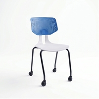 Chaise d'école commerciale en plastique ARSU, structure métallique, dossier solide, hauteur réglable, pieds sabre, style minimaliste, empilable, pour enfant