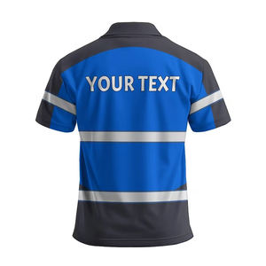 Camiseta Polo de Manga Corta de Alta Visibilidad para Trabajo, Cinta Reflectante, Dos Tonos, Logotipo Personalizado, Camiseta Polo Transpirable de Manga Larga - Product Image 3
