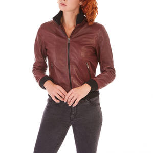 Chaquetas de cuero genuino PU recortadas informales con estilo para mujer, ropa de invierno hecha a medida, abrigos de cuero recortados a la moda para otoño - Product Image 5