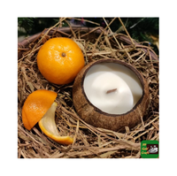 Lilin wangi mangkuk kelapa lilin lilin lilin kedelai buatan tangan unik dengan bunga kering dan kristal mewah di cangkang kelapa