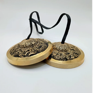 ระฆัง tingsha ระฆังฉาบรักษาด้วยเสียงสัญลักษณ์นำโชคของชาวทิเบตสัญลักษณ์นำโชคแบบนูนกระดิ่งโยคะ - Product Image 5