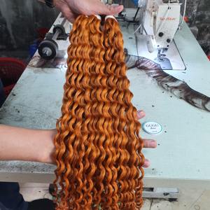 Máquina de cabello crudo vietnamita, paquetes rizados no Remy de trama doble, extensiones de cabello humano de alta calidad de Color naranja y jengibre - Product Image 4