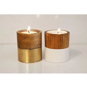 Wood heart shape tabletop votive holder indoor & outdoor <b>tealight</b> candle holder home hotel office wedding party decoration - Product Image 5