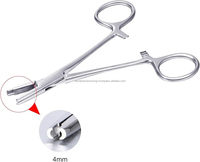 WORLD PRECISION SURGICAL Pince manuelle professionnelle et durable en acier inoxydable pour l'extraction de billes de piercing et d'ancrages dermiques