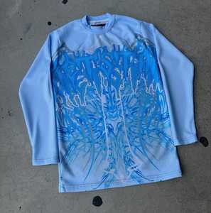 Custom Cotton <b>Thermal</b> Long Sleeve T <b>Shirts</b> Vintage Screen Print Oversized Distressed Double Layer Long Sleeve T-<b>shirt</b> <b>for</b> <b>Men</b> - Product Image 3