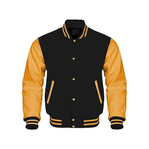 Blouson universitaire 2025 à col montant enduit, style Letterman, en polyester/coton, disponible en 17 couleurs - Product Image 6
