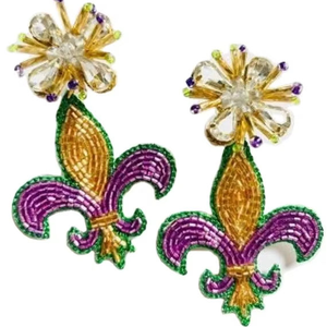 Pendientes de Mardi Gras Hechos a Mano, Vintage, Multicolores, para Mujeres y Niñas, Joyería de Moda con Cuentas, Bordado con Cuentas de Semilla, Fiesta India - Product Image 1