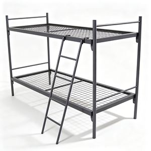 <span class=keywords><strong>Letto</strong></span> a <span class=keywords><strong>Castello</strong></span> in Acciaio Stabile con Scala Laterale e Ringhiere di Sicurezza per Alloggi - Product Image 1