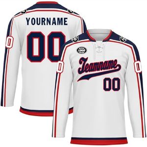 Jersey de Hockey sobre hielo bordado personalizado de calidad profesional Jersey de Hockey sobre hielo sublimado personalizado Reversible - Product Image 1