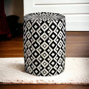 Bone Inlay Side Table Modern Art Antique Design Durable Premium Accent <b>Furniture</b> for Stylish Bedroom <b>Decor</b> Classic <b>Homes</b> - Product Image 4