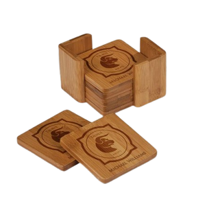 Sous-verre en bois d'acacia de forme carrée, sous-verre en bois d'acacia pour boissons, café, thé, accessoire de cuisine - Product Image 3