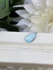 พลอยคาโบชองสีลูกแพร์พลอยอะความารีนแบบหลวมมีความมันวาวเหมาะสำหรับทำเครื่องประดับ2.21กะรัต - Product Image 2