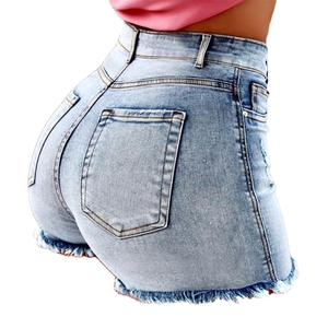 New Women's High-<b>Waisted</b> Denim Shorts Sexy Thin Fabric <b>Jeans</b> with Push-Up Skinny Slim Wrinkled Technique Summer Style 2026 - Product Image 2