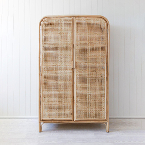 El precio más barato al por mayor, armario de ratán, muebles interiores para sala de estar, armarios de 2 puertas hechos a mano naturales - Product Image 1