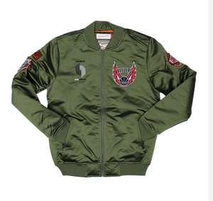 Chaqueta Bomber de Satén Hecha a Medida con Manga Larga y Forro de Satén, Estilo Urbano con Patrón de Camuflaje - Product Image 3