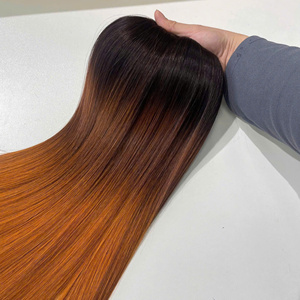 Cabello Humano Virgen Vietnamita de Doble Trama para Envío Directo, Liso, Color Rojo Vino con Mechas, Tejido de Cabello Humano en Todas las Longitudes - Product Image 2