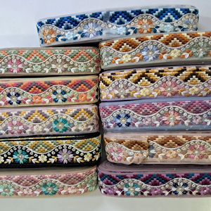 Handmade French Cotton Lace Fabrics Tulle Sequin Mesh Embroidered Romantic Boho <b>Wedding</b> Formal Dresses Bags for <b>Women</b> Ethnic - Product Image 1