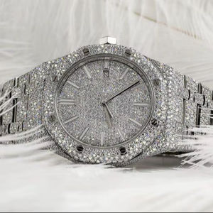 Mejor Premium 20mm de acero inoxidable analógico reloj de lujo estilo Hip Hop nueva llegada de alta calidad totalmente helado Moissanite antiguo encanto - Product Image 1