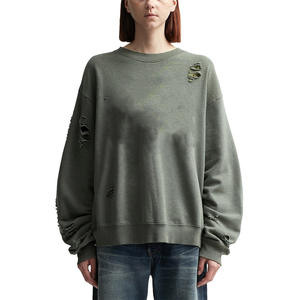 Sweat-shirt d'hiver personnalisé de haute qualité pour femmes, col rond à manches longues, insigne surdimensionné imprimé de logo personnalisé - Product Image 5