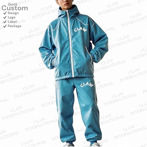 Conjunto de chándal cortavientos de nailon de gran tamaño unisex Conjunto cortavientos de nailon liso de primera calidad Elegante aspecto de 2 piezas para un estilo elevado - Product Image 5