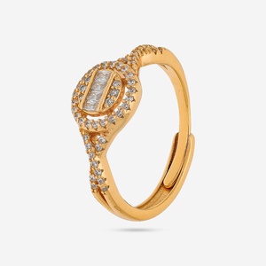 Bague en argent 92,5 191180, tendance et élégante, plaquée or rose et rhodium, sertie de griffes, en or blanc, cadeau - Product Image 1